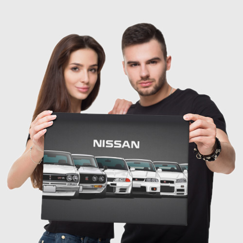 Холст прямоугольный Nissan Ниссан, цвет 3D печать - фото 5