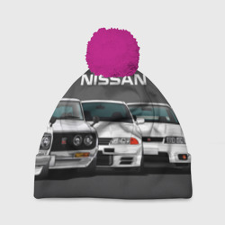 Шапка 3D c помпоном Nissan Ниссан