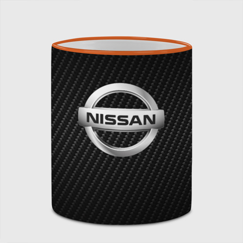 Кружка с полной запечаткой Nissan Ниссан, цвет Кант оранжевый - фото 4