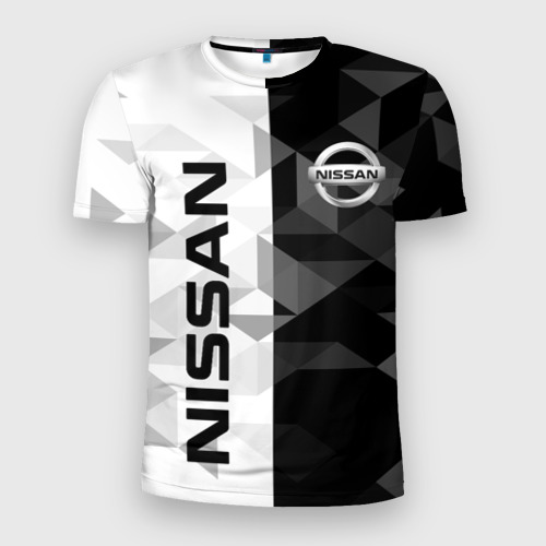 Мужская футболка 3D Slim с принтом NISSAN | НИССАН, вид спереди #2