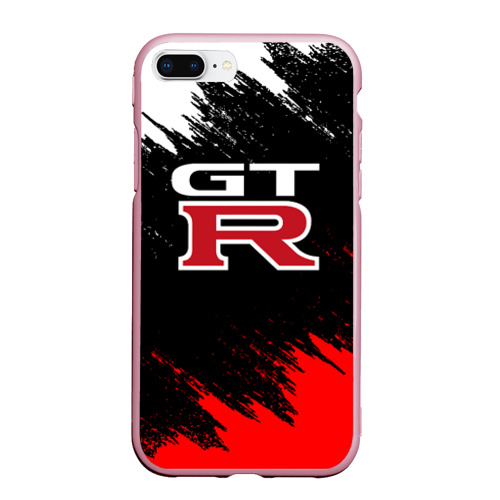 Чехол для iPhone 7Plus/8 Plus матовый Nissan GTR Gran turismo racer, цвет розовый