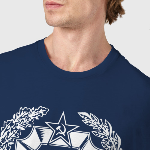 Мужская футболка хлопок Пограничные Войска, цвет темно-синий - фото 6