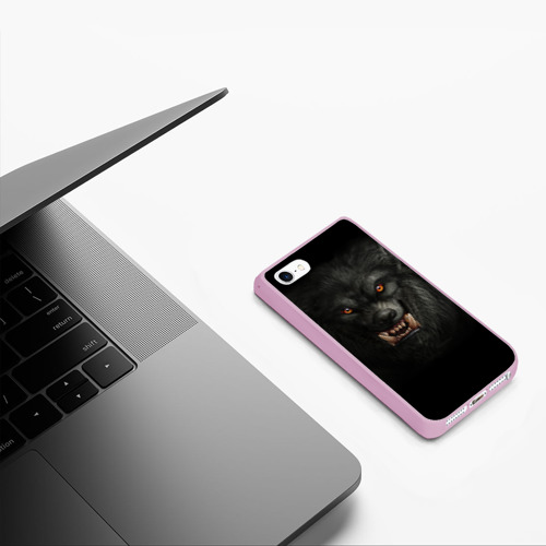 Чехол для iPhone 5/5S матовый Вервольф, цвет розовый - фото 5