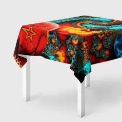 Скатерть 3D Столкновение планет