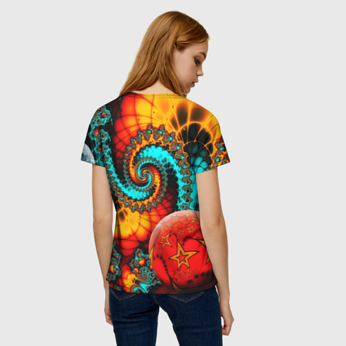 Женская футболка 3D Столкновение планет, цвет 3D печать - фото 4