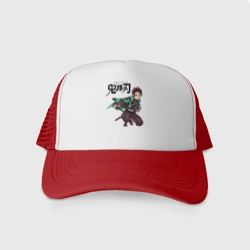 Кепка тракер с сеткой Танджиро Камадо Клинок рассекающий демонов