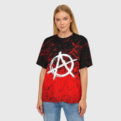 Женская футболка oversize 3D Анархия anarchy - фото 2