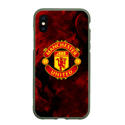 Чехол для iPhone XS Max матовый Манчестер Юнайтед FCMU Manchester united