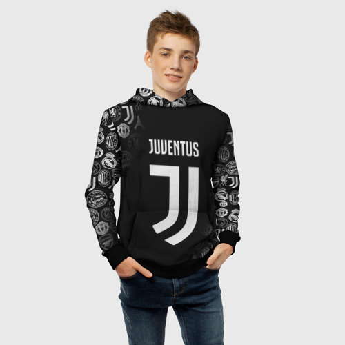 Детская толстовка 3D Juventus logo pattern, цвет черный - фото 6