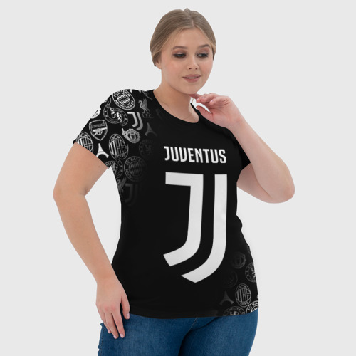 Женская футболка 3D Juventus logo pattern, цвет 3D печать - фото 6