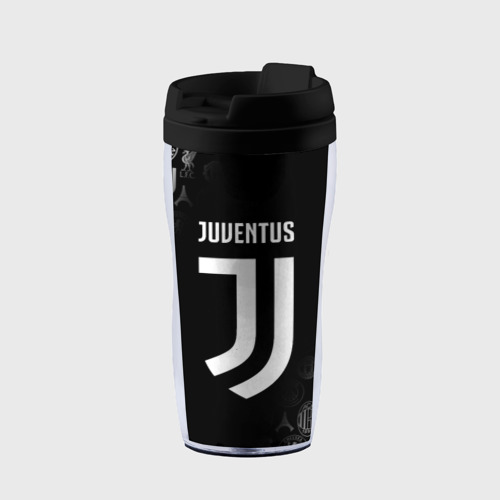 Термокружка-непроливайка Juventus logo pattern, цвет черный