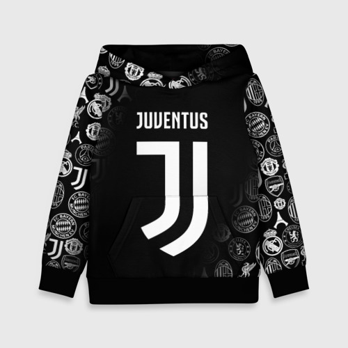 Детская толстовка 3D Juventus logo pattern, цвет черный