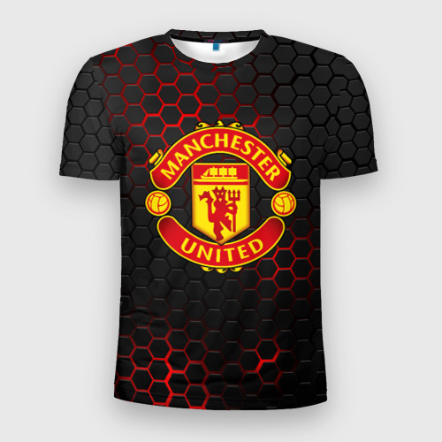 Мужская футболка 3D Slim Манчестер Юнайтед FCMU Manchester united, цвет 3D печать