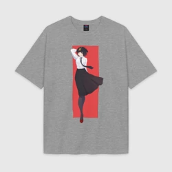 Женская футболка Oversize хлопок texturе Bungou Stray Dogs - Акико Йосано