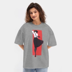 Женская футболка Oversize хлопок texturе Bungou Stray Dogs - Акико Йосано - фото 2