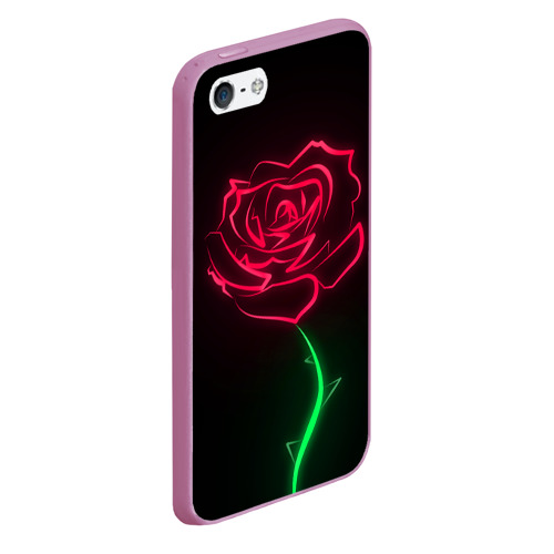 Чехол для iPhone 5/5S матовый Неоновая роза - фото 3