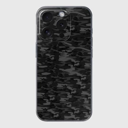 Чехол для iPhone 15 Pro силиконовый с защитой камеры Городской камуфляж