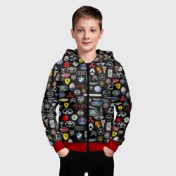 Детская толстовка 3D на молнии Логотипы авто брендов Auto brand - фото 2