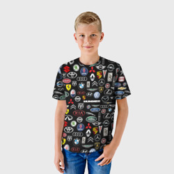 Детская футболка 3D ЛОГОТИПЫ АВТО БРЕНДОВ | AUTO BRAND - фото 2