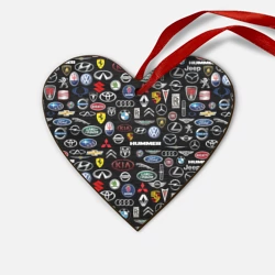 Деревянная игрушка Сердце Логотипы авто брендов Auto brand