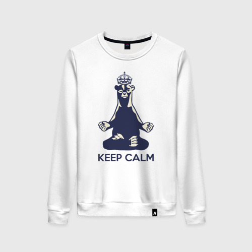 Женский свитшот хлопок Keep Calm, цвет белый