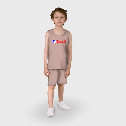 Детская пижама с шортами хлопок Limp Bizkit Лимп Бизкит, цвет пыльно-розовый - фото 3