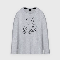 Женский лонгслив oversize хлопок Подпись Наначи