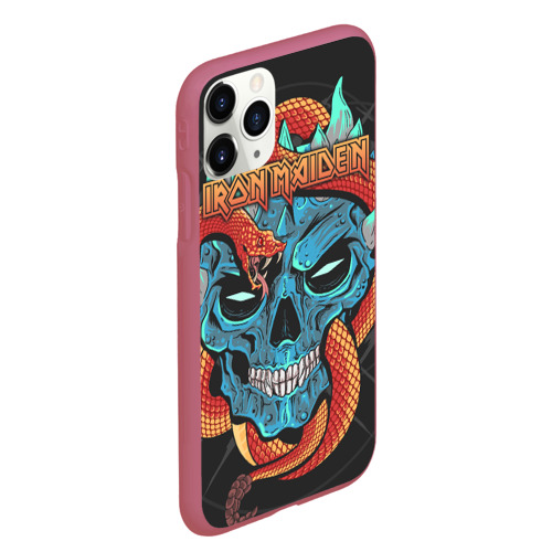 Чехол для iPhone 11 Pro Max матовый Iron Maiden, цвет малиновый - фото 3