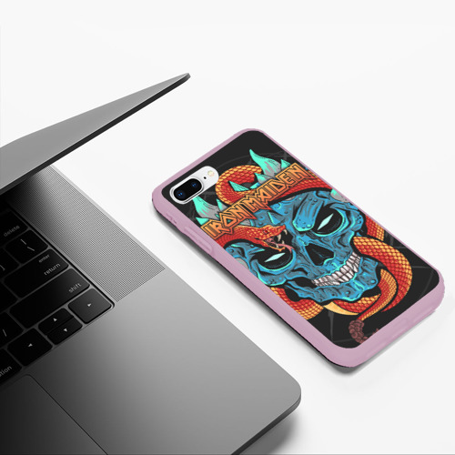 Чехол для iPhone 7Plus/8 Plus матовый Iron Maiden, цвет розовый - фото 5