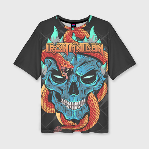 Женская футболка oversize 3D Iron Maiden, цвет 3D печать