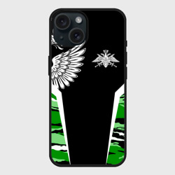 Чехол силиконовый для Apple iPhone 15 матовый Пограничные Войска