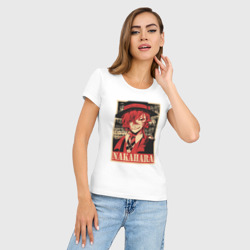Женская футболка хлопок Slim Nakahara плакат пошерканный - фото 2