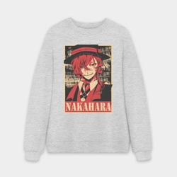 Мужской свитшот oversize без начеса хлопок Nakahara плакат пошерканный