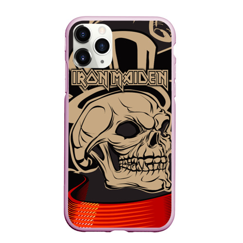 Чехол для iPhone 11 Pro Max матовый Iron Maiden, цвет розовый