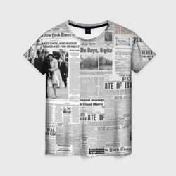 Женская футболка 3D Газета Newspaper