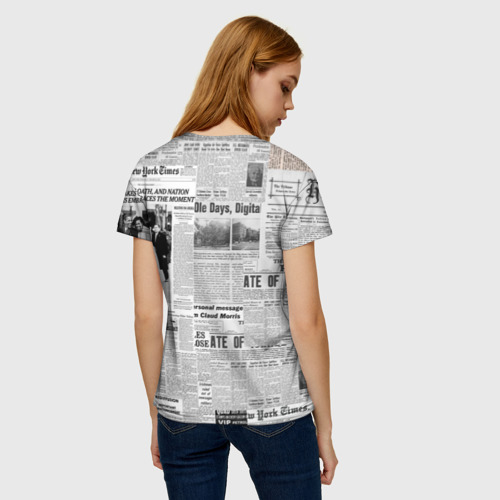 Женская футболка 3D Газета Newspaper, цвет 3D печать - фото 4