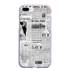 Чехол для iPhone 7Plus/8 Plus матовый Газета Newspaper
