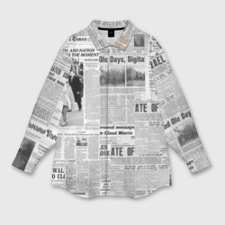 Женская рубашка oversize 3D Газета Newspaper