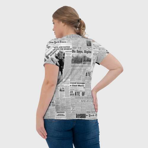 Женская футболка 3D Газета Newspaper, цвет 3D печать - фото 7