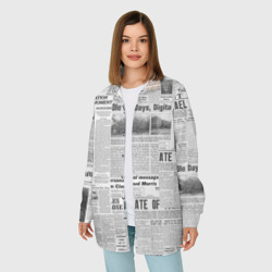 Женская рубашка oversize 3D Газета Newspaper - фото 2