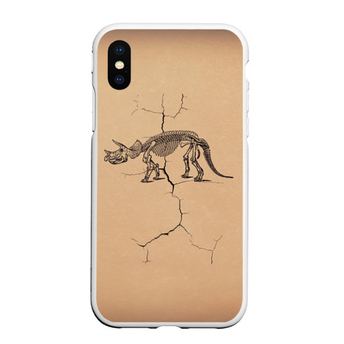 Чехол для iPhone XS Max матовый Triceratops skeleton