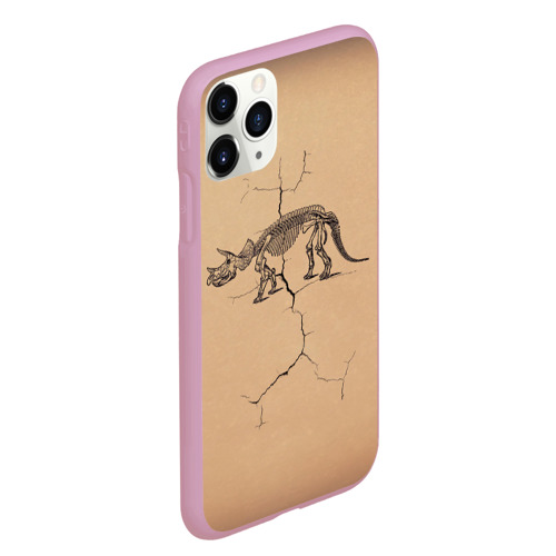 Чехол для iPhone 11 Pro Max матовый Triceratops skeleton, цвет розовый - фото 3