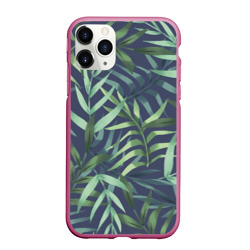Чехол для iPhone 11 Pro Max матовый Листья тропических растений