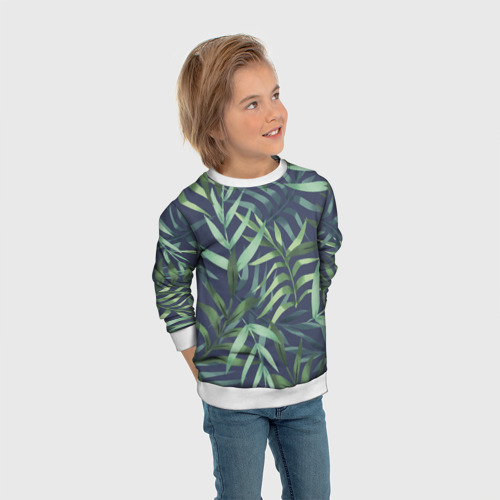 Детский свитшот 3D Листья тропических растений, цвет 3D печать - фото 5