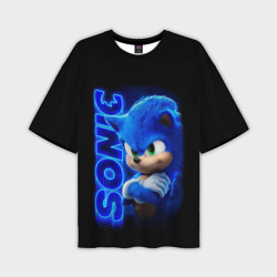 Мужская футболка oversize 3D Sonic