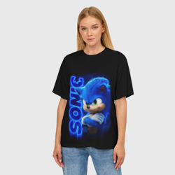 Женская футболка oversize 3D Sonic - фото 2