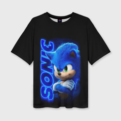 Женская футболка oversize 3D Sonic