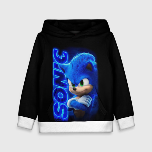 Детская толстовка 3D Sonic, цвет белый