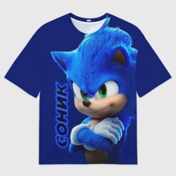 Женская футболка oversize 3D Sonic