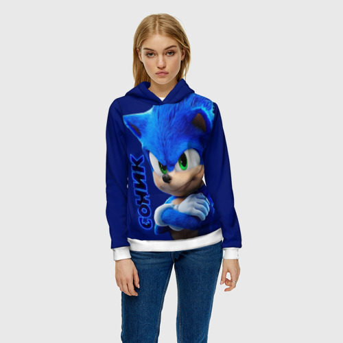 Женская толстовка 3D Sonic, цвет 3D печать - фото 3